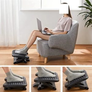 Under Desk Foot Rest with 3 Height Levels | Height Adjustable Tilt Stool | Home Office Foot Rest with Massage Surface for Improved Sleep