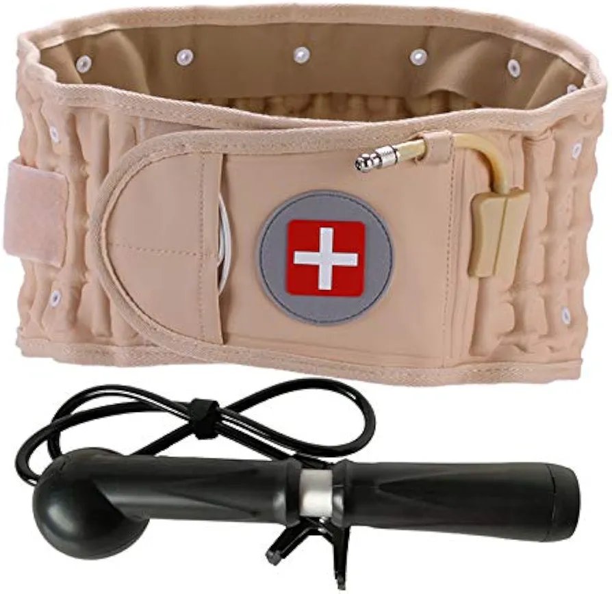 Back Decompression - Back Brace Belt Lumbar Support for Back Pain Relief- Lower Back Traction Device for Women & Men One Size Fits 29-