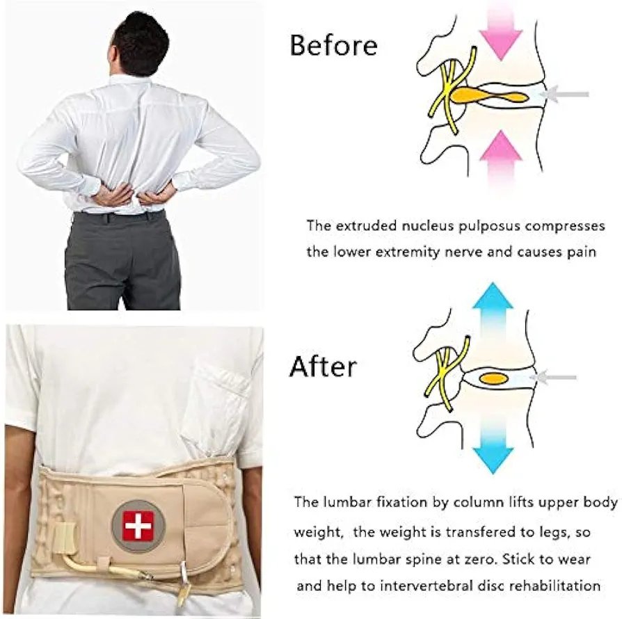 Back Decompression - Back Brace Belt Lumbar Support for Back Pain Relief- Lower Back Traction Device for Women & Men One Size Fits 29- - Image 3