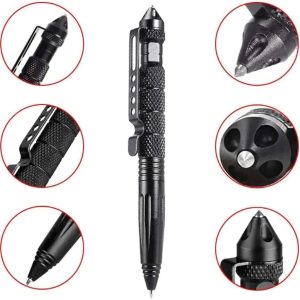 Military Tactical Pen Set, Professional Self Defense Pen, Emergency Glass Breaker Pen, Tungsten Steel Writing Tool