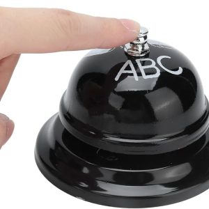 buffet Service Dinner Bell, Call Bell Desk Bell Ring Bell for Hotels, Bars, Schools, Restaurants, Reception Areas(Black)