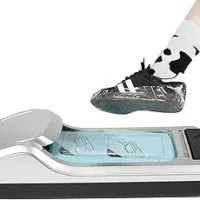 Automatic Shoe Cover Machine Home Office Dispenser Disposable+Shoe Film, Portable Shoe Cover  25.2 * 10.2 * 6.5in color gold