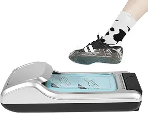 Automatic Shoe Cover Machine Home Office Dispenser Disposable+Shoe Film, Portable Shoe Cover 25.2 * 10.2 * 6.5in color gold