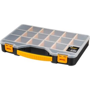 Mano ORG 18-inch 20-Compartment Adjustable Organiser with Plastic Storage Box Case Tool Container